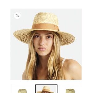 Revolve Hat Attack Natural Straw Hat with Tan Band. Never worn.